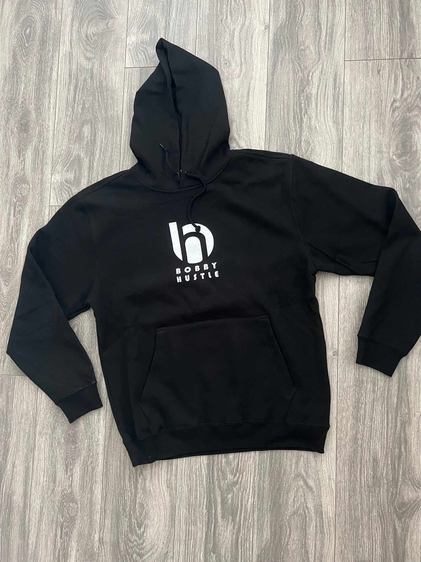 Long Sleeve Black Logo Hoodie