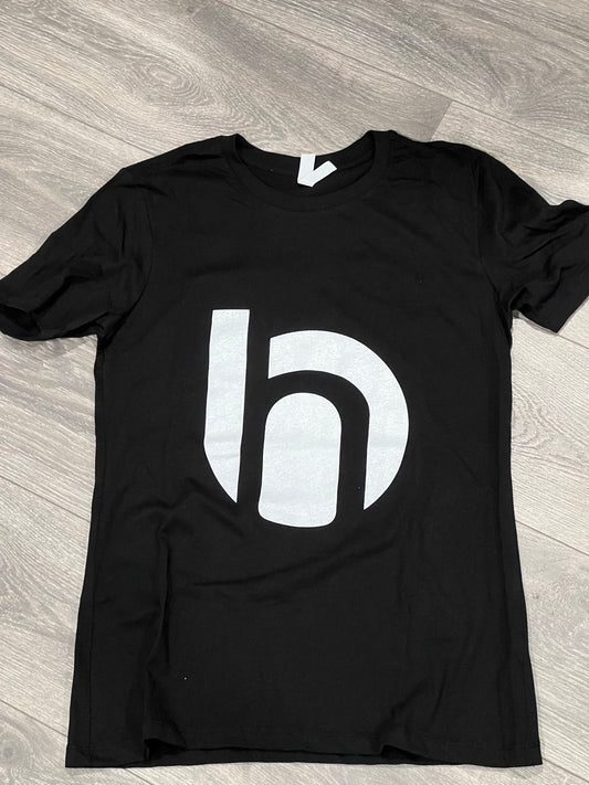 Short Sleeve Black Hustle Logo Women's Tee